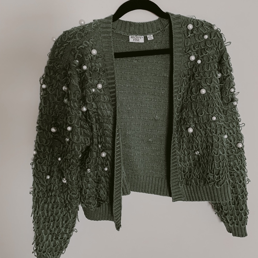 Target Green Cardigan with Unique Details